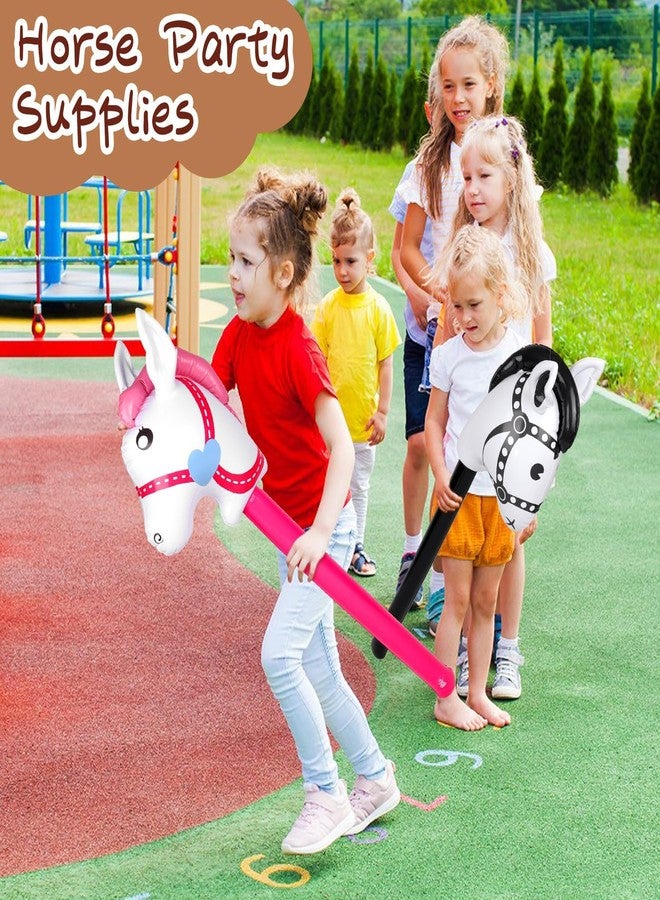 Easywiny 12 Pcs 40 Inch Inflatable Stick Horse Colorful Horse Head Stick Balloon Horse Birthday Party Supplies Pony Stick for Halloween Birthday Cowboy Horse Theme Party Supply, 6 Colors - Image 4